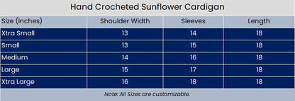 Hand Crocheted Sunflower Cardigan
